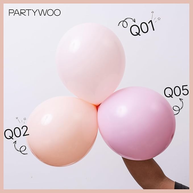 PartyWoo Pastel Orange Balloons 100 pcs Different Sizes of 36 18 12 10 5 Inch Baby Pale Light Pink Peach Latex Balloon Arch Kit Garland for Wedding Baby Shower Birthday Party Decorations Orange-Q02