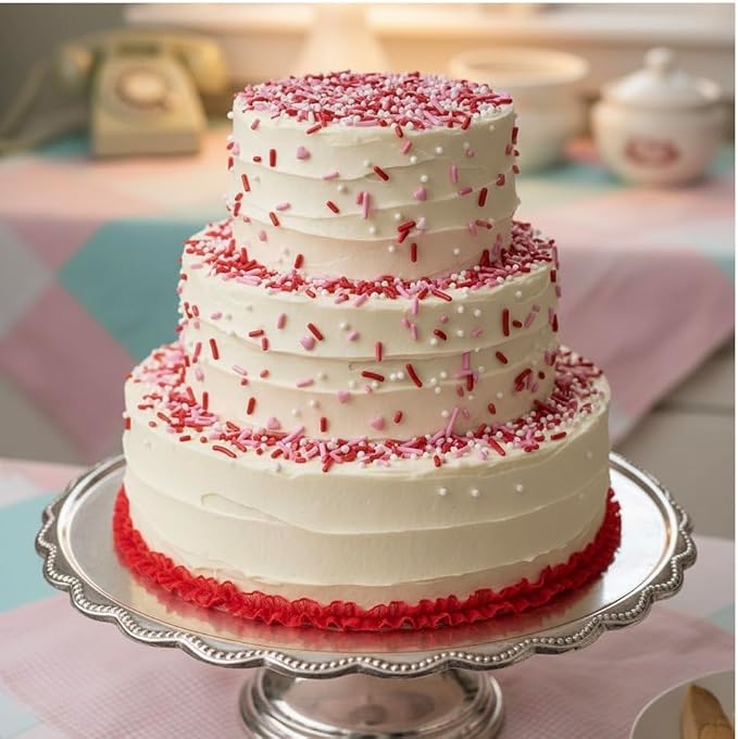 Manvscakes, Valentine Sprinkles for Baking, Edible Heart Decorations, Natural Colors, Pink and Red, No Artificial Dyes, Nut and Gluten Free, 3oz