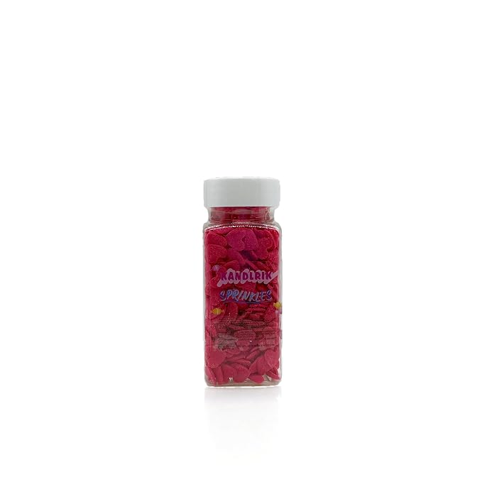 Red Heart Confetti Sprinkles Edible Heart Cake Decorating Cake Decorations Cupcake Toppers Cookie Decorating Perfect for Cakes, Cupcakes, Desserts Toppings 3OZ