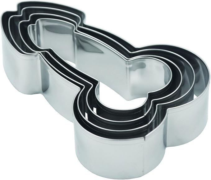 Funny Cookie Cutter Set,4 PCS Set Creative Shaped Stainless Steel Molds for Cookies,Biscuit,Vegetable,Fruit,Baking Pastries Doughs