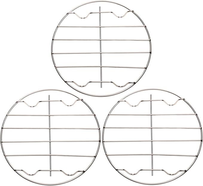 3Pcs 18cm / 7.09" Stainless Steel Round Steamer Racks, 7" Cooling Racks, Steaming Baking Rack for Pressure Cooker, Air Fryer, Canning