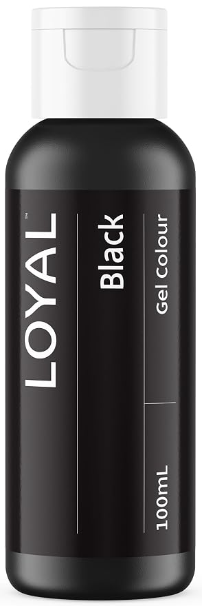 Loyal Gel Food Coloring | Vibrant Color for Buttercream, Fondant, Royal Icing, Gum Paste, Marzipan and Cake Batter | Gel-Based Concentrated Food Dye - 100ml Black