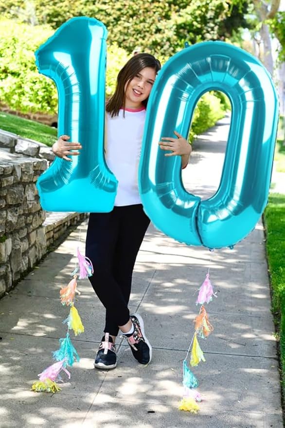 Number 0 Balloons 40 Inch Light Blue Number Balloons for 10 20 30 40 50 60 70 80 90 100 Numbers Balloon Birthday Decorations Wedding Event Baby Shower
