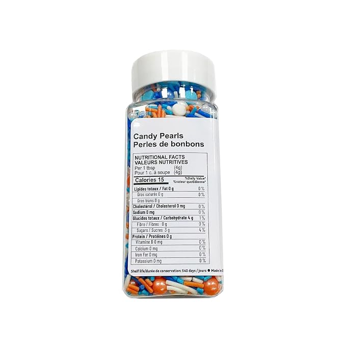 Edible Blue and Orange Sprinkles for Cake Decorating 130g/4.5oz Orange Sprinkles Candy Mix Jimmies Round Confetti Sprinkles for Cake Decorating Baking Ice Cream Cupcakes Supplies