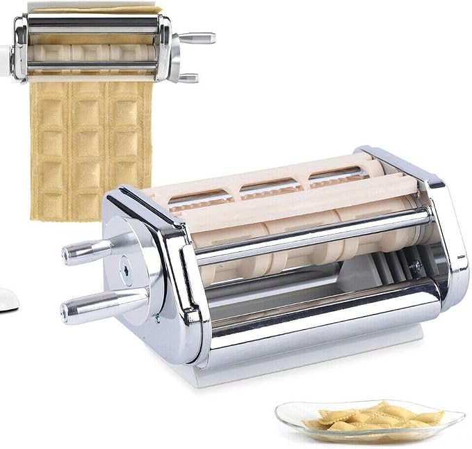 Ravioli Maker Attachment Stainless Steel Kitchen Aid Tool For Stand Mixer Dumpling Maker Pasta Lasagna Spaghetti Wrapper Pastry Dough Cutter