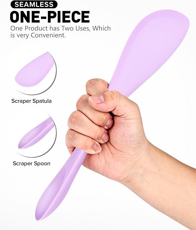 2-Pack Double-Headed Silicone Spatula Spoon, Nonstick Safe, Seamless | Scraping & spreading dual-use. Matte, BPA-free. For cooking, baking, mixing. Gentle on nonstick pans. No buildup.