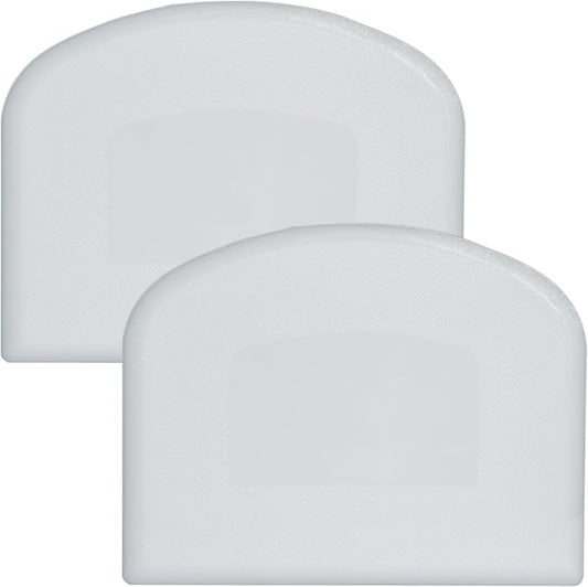 Dough Scraper, Sourdough Bread Baking Supplies, Pizza Cutter, Bowl Scraper, Plastic Dough Scraper, for Non-Slip Bakeware Decorating Tools, Sculpting, Bread Dough (2, White)