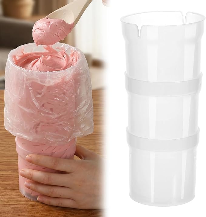 Piping Bag Holder Stand Adjustable Pastry Bag Filling Support Rack Hands Free Reusable Plastic Icing Bag Stand for Cake Cupcake Cookie Dessert Decorating Baking Tools