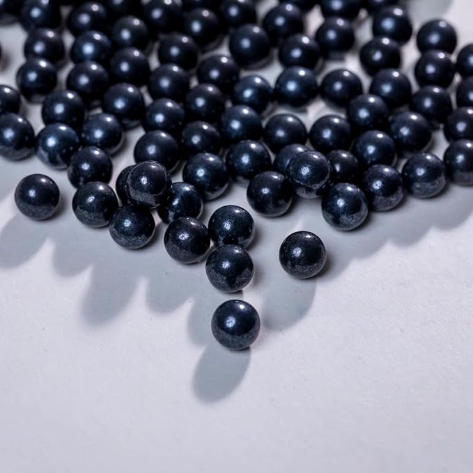 Black Edible Cake Pearls Sprinkles130g 4.6OZ,Cookie Sprinkles,Sugar Pearl, Edible Candy Pearls for Cake Cupcake Decorationg (7mm-Black)