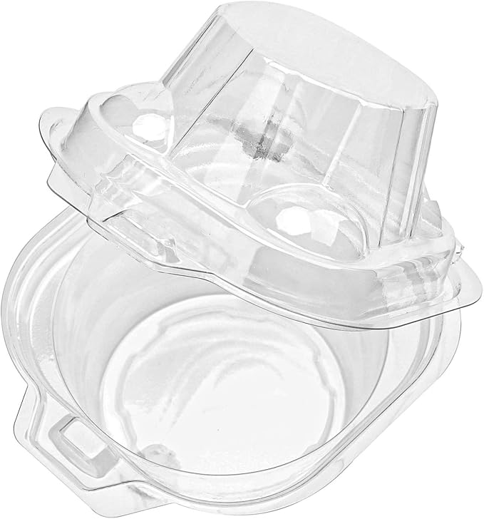Hedume 120 Pack Individual Cupcake Container, BPA-Free Clear Plastic Single Deep Dome Stackable Individual Cupcake Box for Wedding, Party