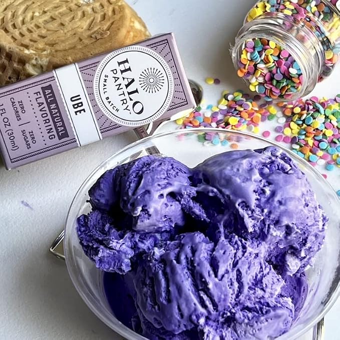 Natural UBE Flavoring Extract by HALO PANTRY (2oz bottle) | Colorless/Clear, Dye-Free, Sugar-Free, Gluten-Free, NO Sweeteners, NO Calories | Perfect for customizing ANY baking, candy, dessert or drink recipes (Ube)