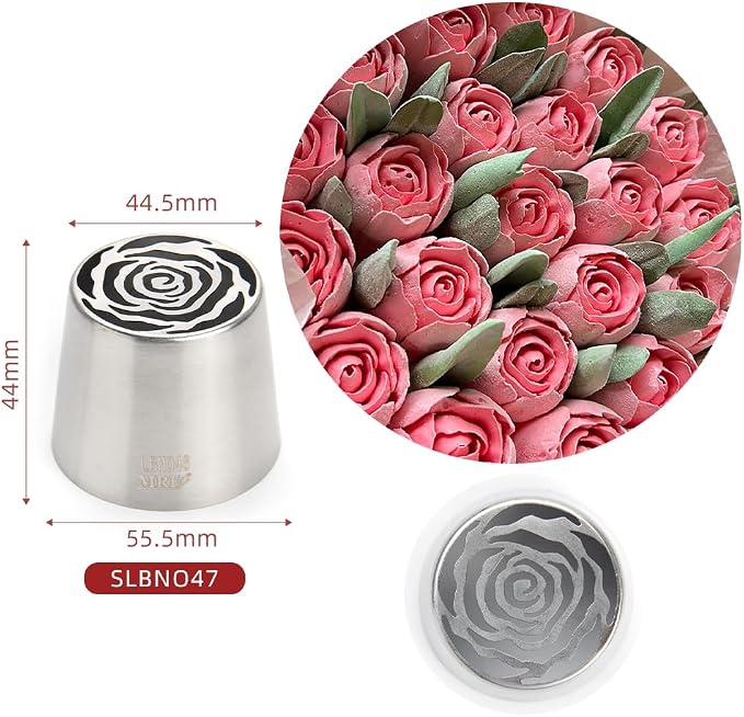 1 Piece Stainless Steel Extra Large Russian Flower Icing Tips,Pastry Frosting Piping Nozzles, Marshmallow Bouquet Icing Tips, Cake Decorating Piping Tips,Flower Frosting Nozzles for Decorating
