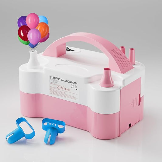 Balloon Pump - Electric Dual Nozzle Air Pump for Balloon, Portable Balloon Blower Save Time and Effort, Balloon Inflator for Parties and Decorations - 110V-120V, 600W