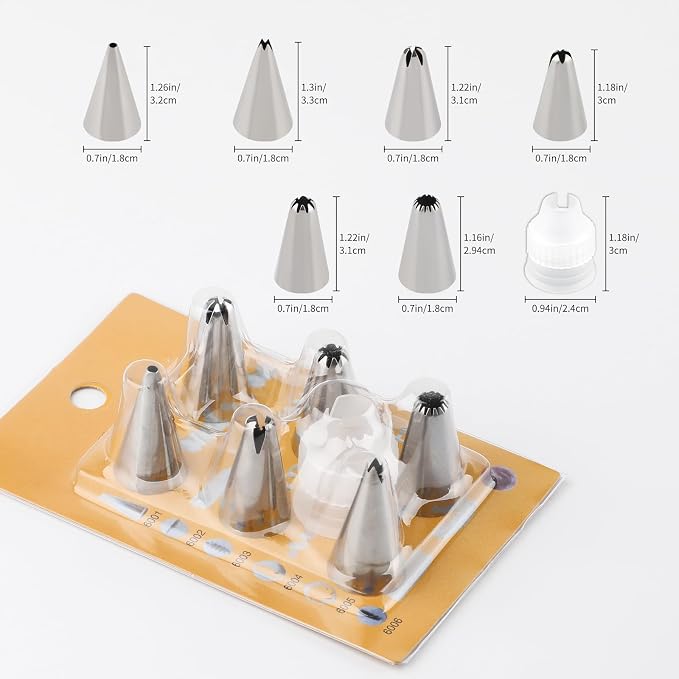 Piping Bag Holder Stand for Filling, Pastry Bag Stand with 8 Slots Nozzles, Plastic Pastry Bag Stand for Cake Decorating, Baking Accessories (Yellow)