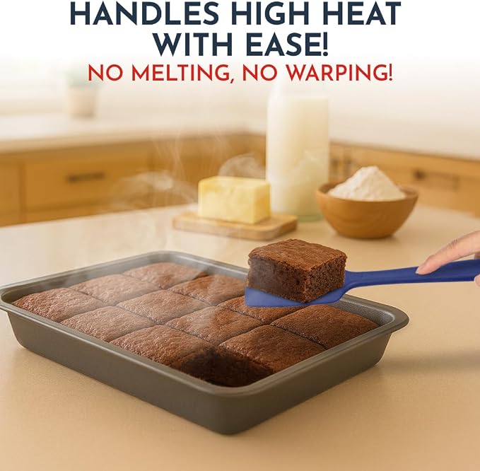4-Piece Silicone Baking Spatula Set - Rubber Spatulas Silicone Heat Resistant, BPA-Free - Spatula Set for Nonstick Cookware - Baking Essentials