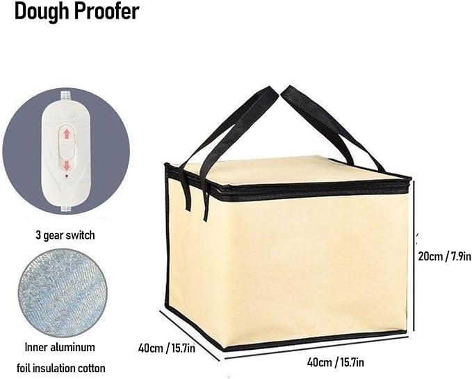 HEEPDD Foldable Bread Proofing Box, Portable Dough Proofer Dough Warming Box with Temperature Control Timer for Bread Pizza Yogurt Fermentation Food Grade Material (35L US Plug 110V)