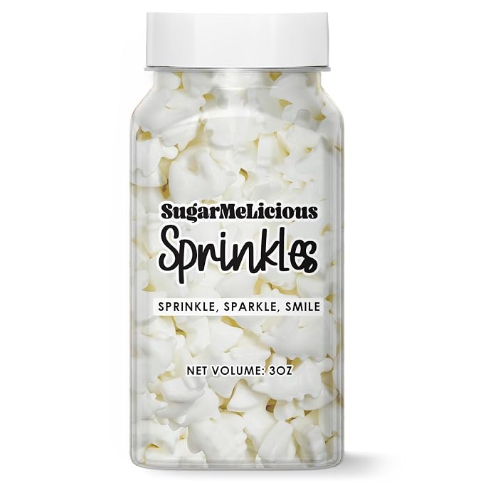 SugarMeLicious Sprinkles For Cupcakes, Edible Cake Decorations, For Vibrant and Versatile Sprinkles for Baking and Decorating Cookies & Ice Cream, 3oz Bottle (White Unicorn)