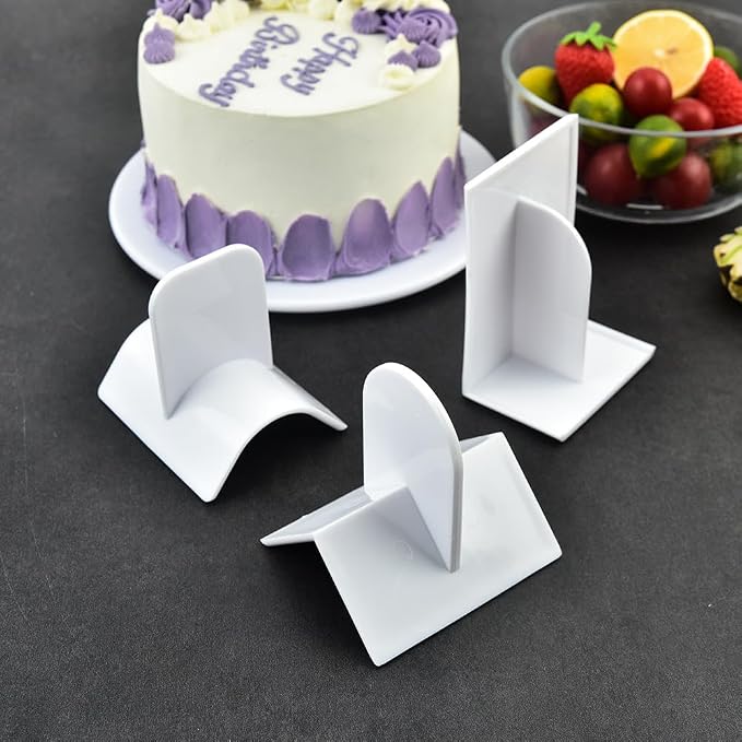 4 Pcs Plastic Fondant Icing Smoother Polisher Cake Decorating Smoothing Tool with Handle Cake Icing Trowel Cake Icing Smoother Cake Surface Smoother for Cakes Surface Edge Corner Decoration