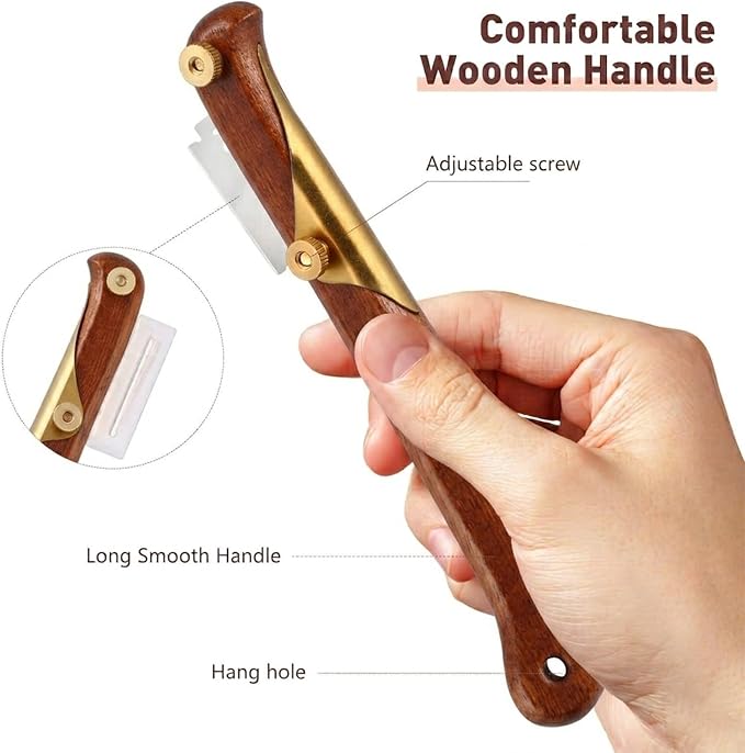 Linora Bread Lame sourdough scoring tool - Handcrafted Wooden bread scoring knife with 4 Razor Blades, scoring tool for sourdough bread baking, bread scorer blade with protective cover