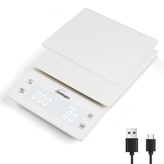 Food Scales for Kitchen,0.1g/3kg High Precision Small Multifunctional Digital Kitchen Food Scale,Digital Accurate Coffee Scale (White)