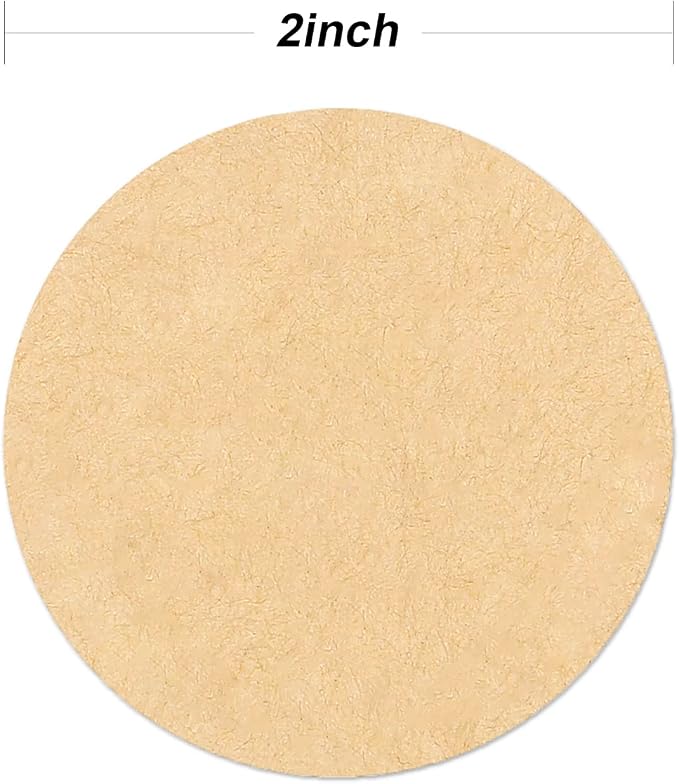 2 Inch Natural Brown Kraft Stickers (500 Per Roll), Round Blank Labels for Jars and Lid, Permanent Adhesive Kraft Stickers, Mason Jar Bottle Canning Labels