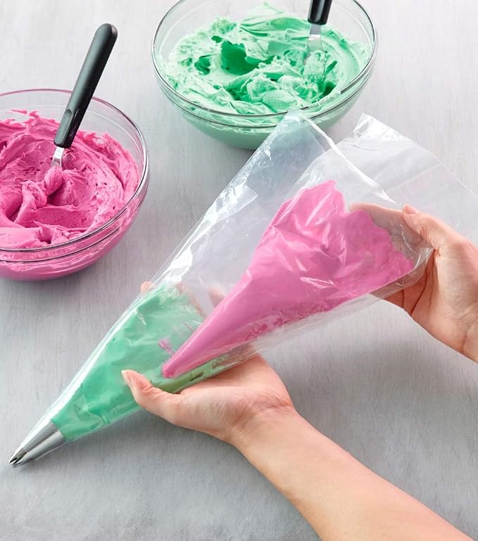 KTOB 100% Compostable Piping bags - 12 Inch 100 Anti Burst Disposable Pastry Bags, Eco Friendly Icing Bags for Cake and Cookie Decoration