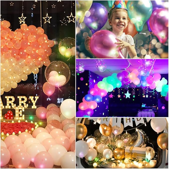 ZGWJ 100PCs Warm White Balloon Lights Mini, Battery Powered, Long Standby Time Waterproof Tiny Led Round Light for Paper Lantern Balloon Party Easter Eggs Wedding Christmas Halloween Decorations