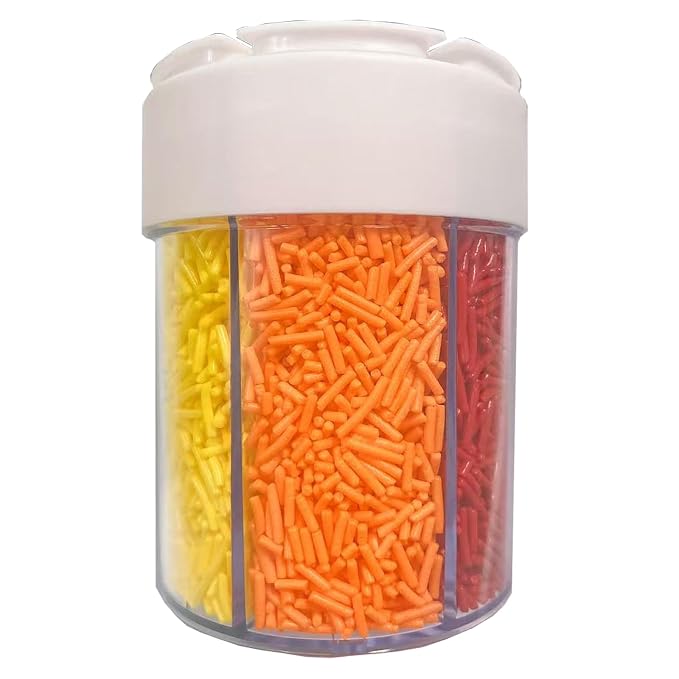 Sentovac 6 Cell Jimmies Rainbow Sprinkles Edible for Cake Decorating Fancy Sprinkles Cake Topper Cupcake Cookie Baking Decorations Supplies（Red Pink Blue Green Yellow Orange）