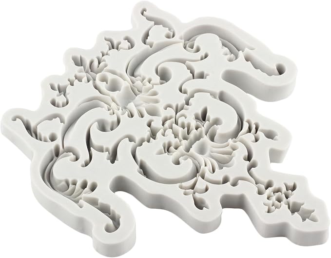 Baroque Fondant Mold Sculpted Scroll Curlicues Filigree Mold For Sugar Cake Decorating Cupcake Topper Gum Paste Polymer Clay