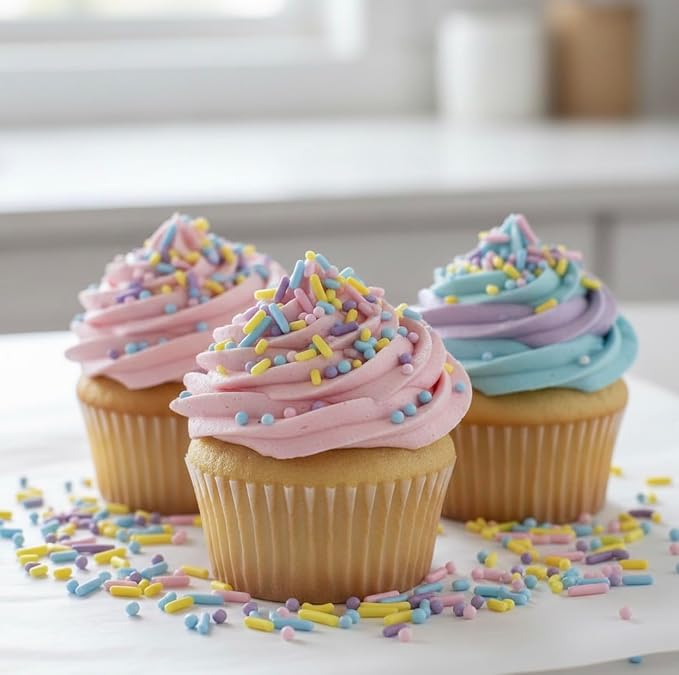 Manvscakes, Pastel Rainbow Sprinkles, Dye Free Cake Decorations, Nut and Gluten Free, Easter Cupcake Topping, 3oz