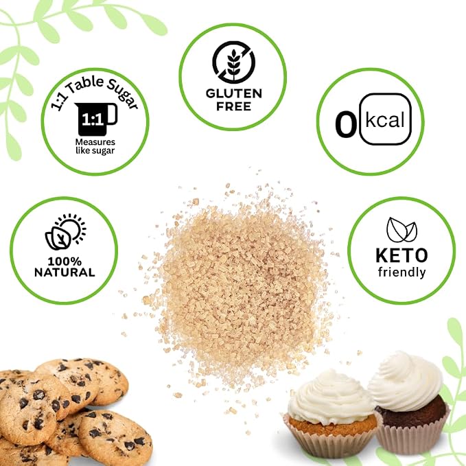 Meekus Natural Monk Fruit Sweetener w/Erythritol - Classic Monkfruit Extract Powder,Zero Calorie Sugar Substitute,Keto Diet Friendly for Baking,Coffee,Tea,Vegan Sugar Replacement,Gluten Free,Golden