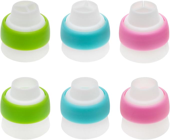 Lovelysp Nozzle Converter Coupler Single Hole/Three Holes Icing Cake Decor Tools Russian Nozzle Converter Cream Coupler Cake Decor Tools 6PCS