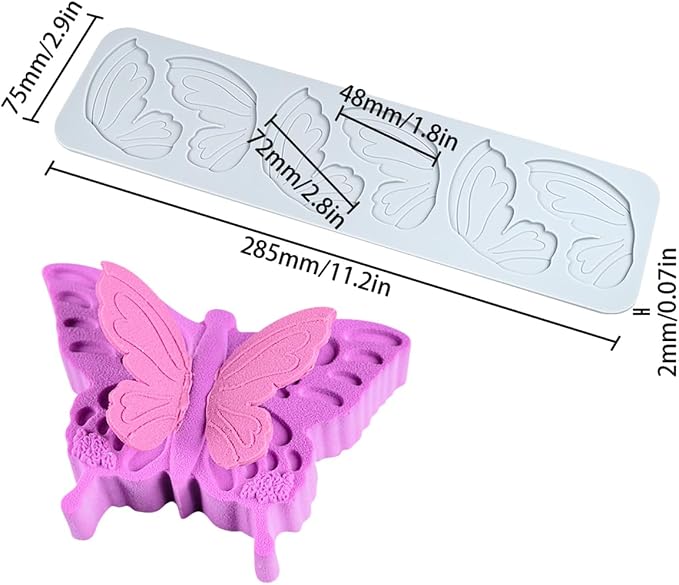 mostsom Butterfly Lace Pattern Silicone Mold Fondant Cake Rim Chocolate Dessert Pastry Making Decorative Kitchen Baking Accessories Tool (C_ Butterfly)