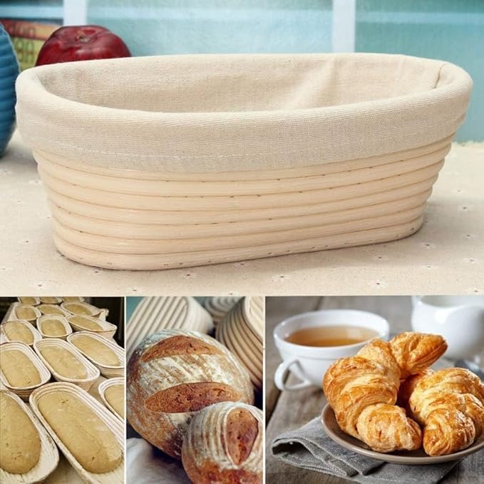 6 Pieces Oval Banneton Proofing Cloth liner, 10 inch Bread Proofing Basket Liner, Sourdough Baking Dough Basket Cloth Liner for Bakery Home Baking (Basket Not Included)(Oval)