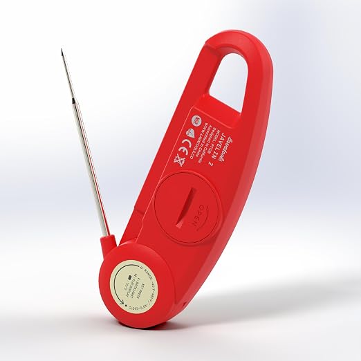 Lavatools PT12B Javelin 2 Ultra Fast Digital Instant Read Meat Thermometer for Grill and Cooking, 3" Probe, Compact Foldable Design, 1.5" Backlight Display, Water Resistant-Chipotle