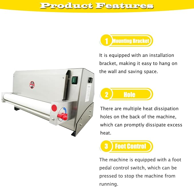 Commercial Pizza Dough Roller Sheeter 4"-19" Electric Pizza Dough Roller Sheeter 110V 450W Stainless Steel Pastry Press Making Machine