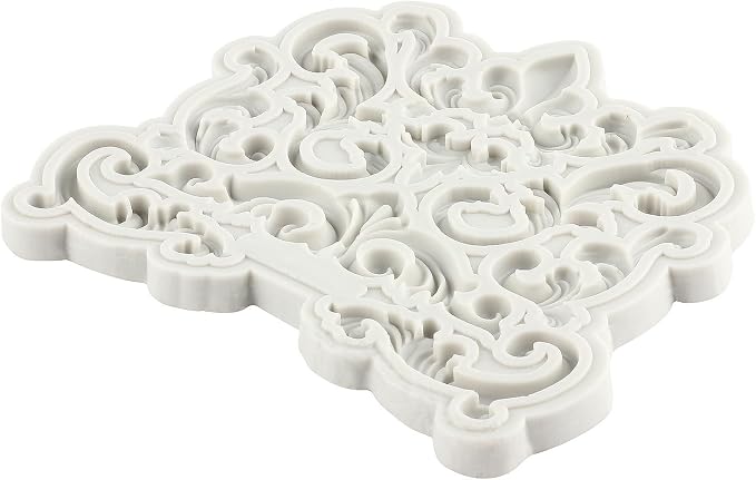 Baroque Fondant Mold Curlicues Scroll Lace Silicone Molds Filigree Mold 3D Sculpted For Sugar Cake Decorating Cupcake Topper Candy Chocolate Gum Paste Polymer Clay