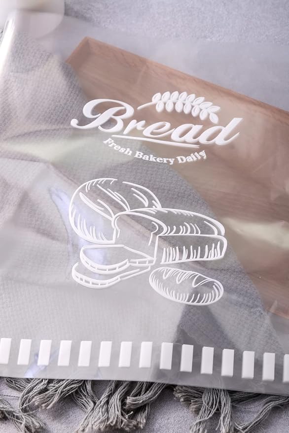 Plastic Bread Bags With Ties, Clear Loaf Bags for Homemade Bread, Sourdough and Bakery Food - 8” x 4” x 18” (100)
