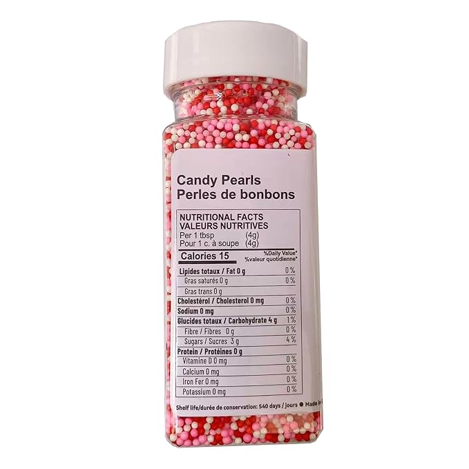 Sentovac Valentine Nonpareils Sprinkles Edible 2mm Mini Peals Red Pink White Sprinkle for Cake Decorating Sugar Candy Cookie Cupcake Topper Baking Decorations Valentine Wedding Supplies