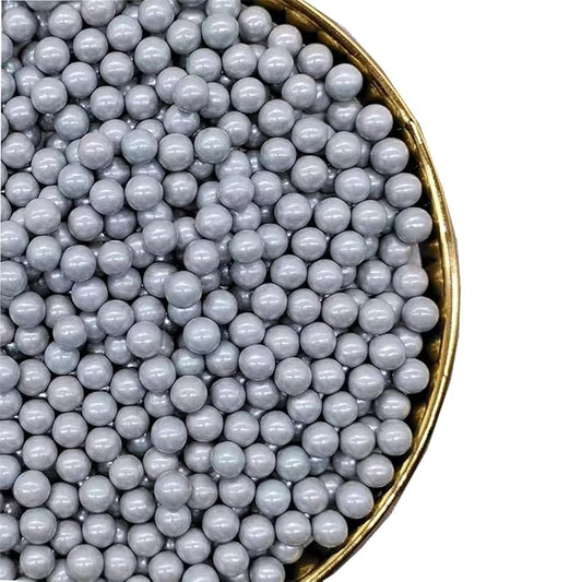 Grey Sprinkles Edible Pearls,Cake Sprinkles 130g 4.6OZ,Cookie Sprinkles,Sugar Pearl, Edible Candy Pearls for Cake Cupcake Decorationg (7mm-Gray)