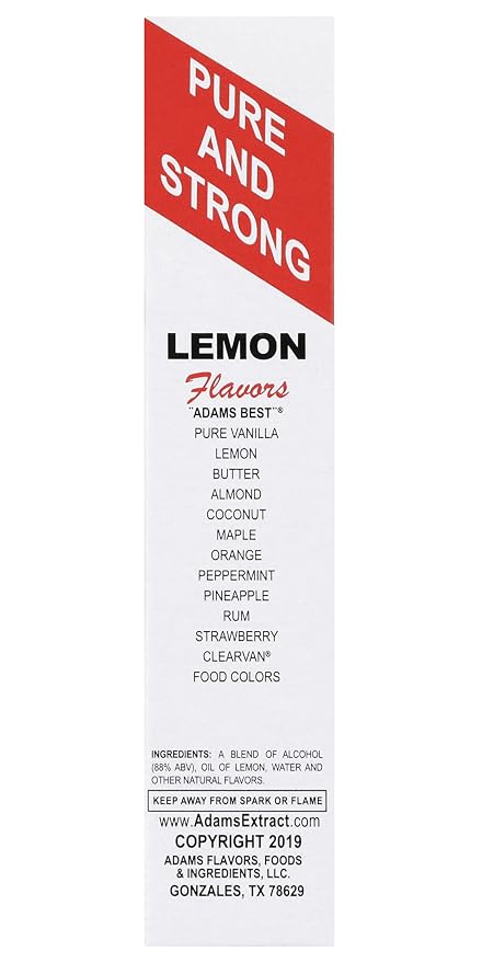 Adams Extract Lemon Extract, True Fruit Flavor, Gluten Free, 1.5 FL OZ Glass Bottle (Pack of 1)