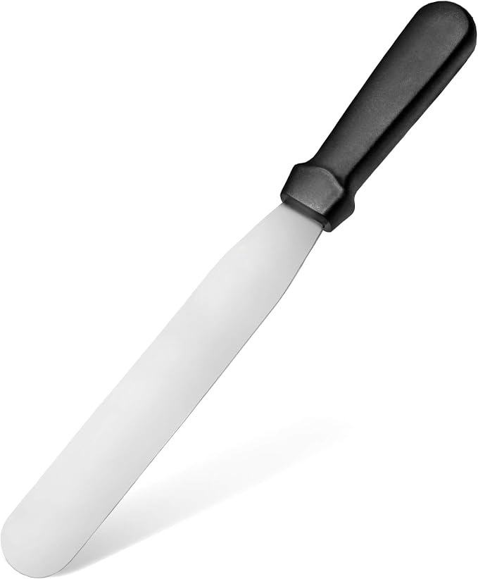 New Star Foodservice Straight Icing Spatula, 8 Inch Blade, 13 Inch Overall, Bakery-Grade Stainless Steel Cake Decorating and Frosting Spatula