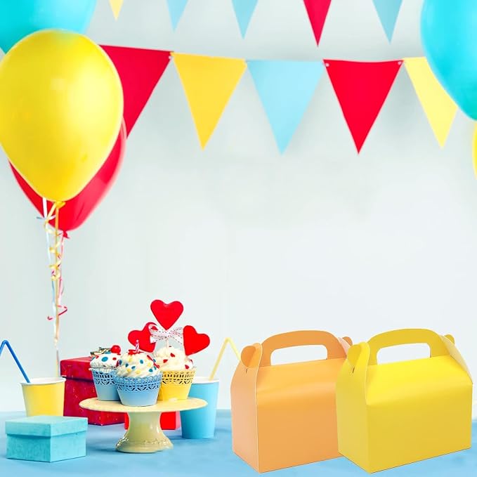 30Pcs Orange Party Favor Treat Boxes Goodie Boxes Candy Gable Box | Paper Gift Boxes with Handles. Perfect for Orange Citrus Themed Brunch Party Decoration Supplies
