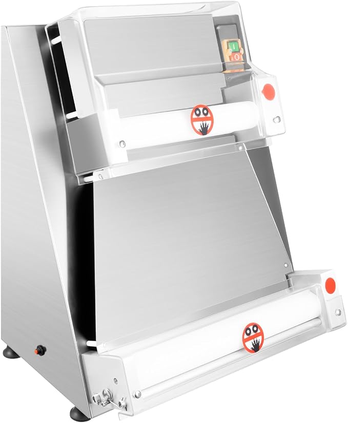 Commercial Electric Pizza Dough Roller Sheeter - 4"-16" Automatic Dough Press Machine, 370w 110v Stainless Steel Pastry Sheeter with Adjustable Thickness, for Pizza, Pasta, Bread & Noodle Making