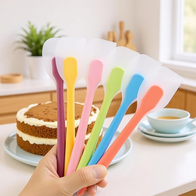 4 Pcs Silicone Spatula Set of 3,Small Rubber Spatula Spatula,8 Inch Baking Mixing Tool for Nonstick Cookware Cooking Heat Resistant Baking Spoon (small 5PCS)