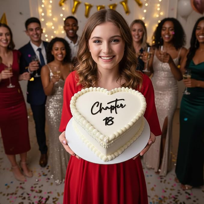 Chapter 18 Cake Topper – Acrylic 18th Birthday Cake Decoration for Girls & Boys, Happy 18 Cake Topper for Party, Modern Coming of Age Birthday Decor (chapter 18)