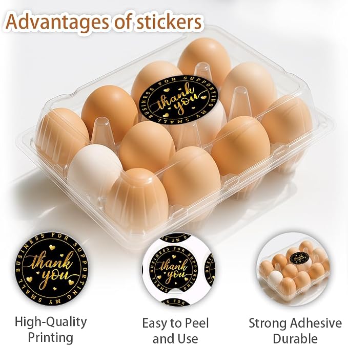 320 Pcs Thank You Stickers, 2 Inch Thank You for Supporting My Small Business Round Label Stickers Waterproof Self-Adhesive Packaging Sticker for Packaging, Gift Bags Boxes Orders