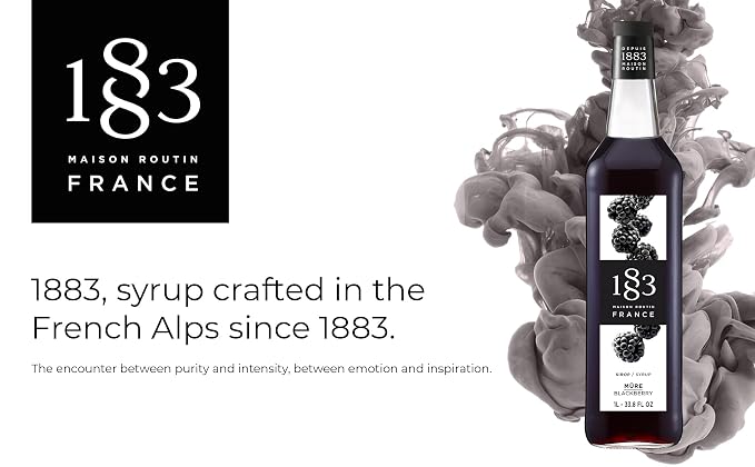 1883 Blackberry Syrup for Drinks, Made in France, 1 Liter Glass Bottle