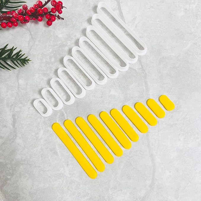 Xaekicr 10PCS Polymer Clay Cutters Oval Bar Shapes | Multi Size Clay Cutters for Earrings Making | Geometric Clay Earring Cutters | Polymer Clay Tools for DIY Crafts