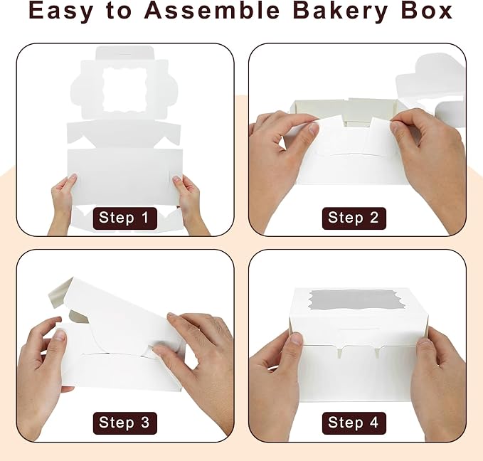 20 Pack 5x5x2.5 Inch Bakery Boxes Cookie Boxes with window Treat Box Chocolate Covered Strawberries Box for Macaroon Dessert Cupcake Pastry Muffins